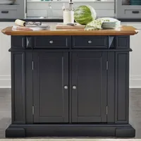 Homestyles Americana Drop Leaf Wood-Top Kitchen Island