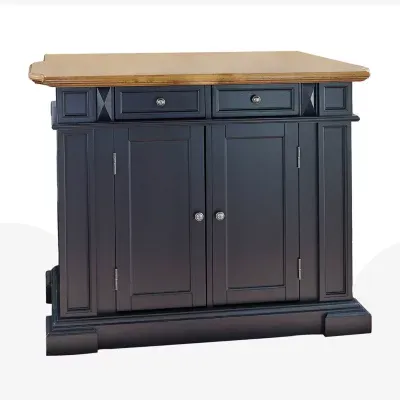 Homestyles Americana Drop Leaf Wood-Top Kitchen Island