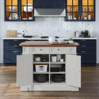 Homestyles Americana Drop Leaf Wood-Top Kitchen Island