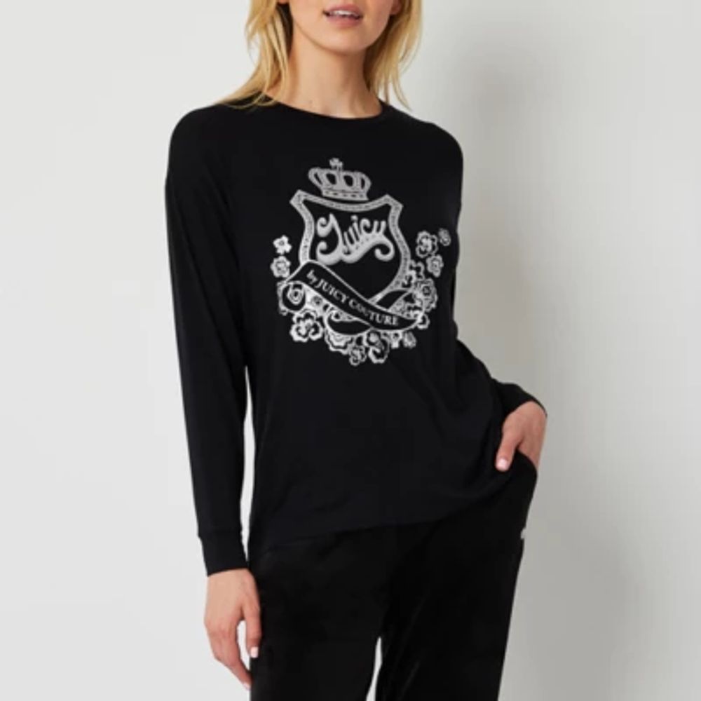 Juicy By Couture Womens Crew Neck Long Sleeve Graphic T-Shirt | Plaza Las  Americas