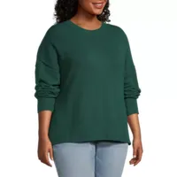 a.n.a Plus Womens Crew Neck Long Sleeve Pullover Sweater