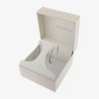 Sparkle Allure Cubic Zirconia Pure Silver Over Brass 36mm Hoop Earrings
