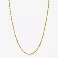 Made in Italy 18K Gold Inch Solid Singapore Chain Necklace