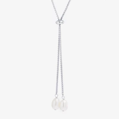 Silver Reflections Cultured Freshwater Pearl Pure Silver Over Brass 24 Inch Wheat Y Necklace