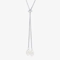 Silver Reflections Cultured Freshwater Pearl Pure Silver Over Brass 24 Inch Wheat Y Necklace