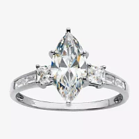 DiamonArt® Womens 2 / CT. T.W. White Cubic Zirconia 10K Gold Diamond Engagement Ring