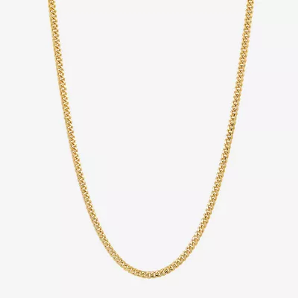 14K Gold 22 Inch Solid Curb Chain Necklace