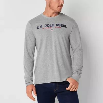 U.S. Polo Assn. Mens Crew Neck Long Sleeve Classic Fit Graphic T-Shirt