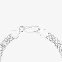 Athra Sterling Silver 7 Inch Solid Bismark Chain Bracelet