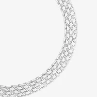 Athra Sterling Silver 7 Inch Solid Bismark Chain Bracelet