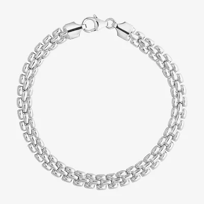 Athra Sterling Silver 7.5 Inch Hollow Panther Chain Bracelet
