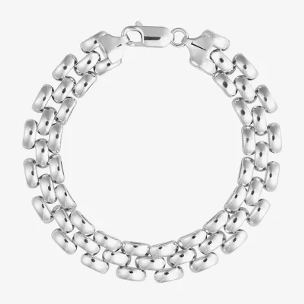 Athra Sterling Silver 7.5 Inch Hollow Panther Chain Bracelet