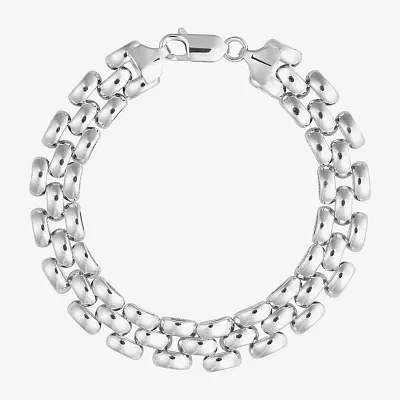 Athra Sterling Silver 7.5 Inch Hollow Panther Chain Bracelet