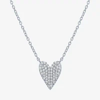 Diamond Addiction (G-H / Si2-I1) Womens 1/6 CT. T.W. Lab Grown White Diamond Sterling Silver Heart Pendant Necklace