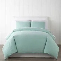 Home Expressions Cotton 3-pc. Solid Duvet Cover Set