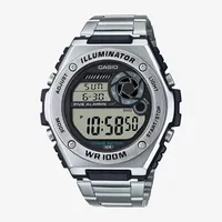 Casio Mens Silver Tone Stainless Steel Bracelet Watch Mwd100hd-1av