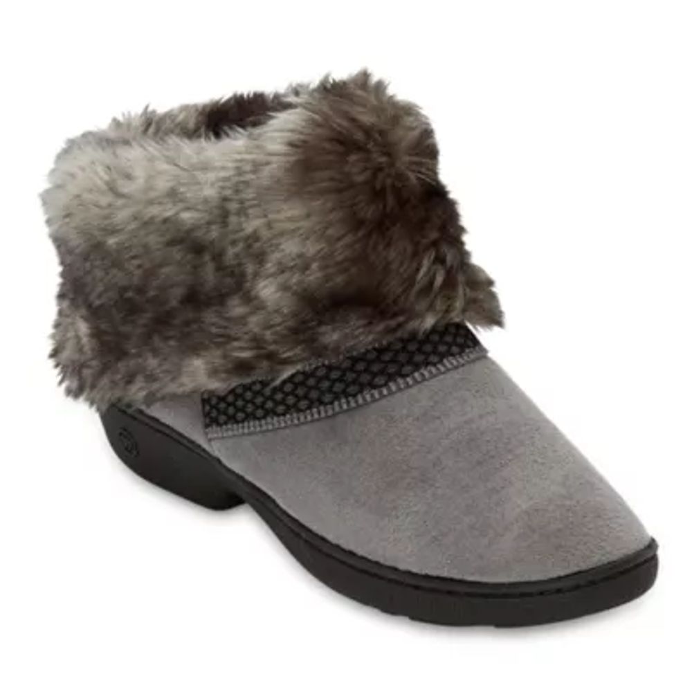 Isotoner Recycled Microsuede Mallory Womens Bootie Slippers