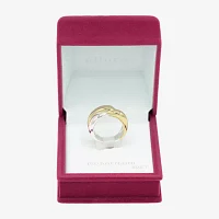 Sparkle Allure 14K Gold Over Brass Pure Silver Band