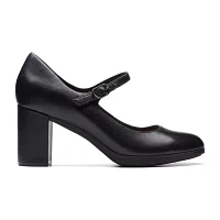 Clarks Womens Bayla Nora Block Heel Pumps