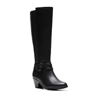 Clarks Womens Emily Dream Block Heel Riding Boots