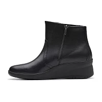 Clarks Womens Sttyn Rae Wedge Heel Booties