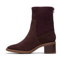 Clarks Womens Lileigh Holly Stacked Heel Booties