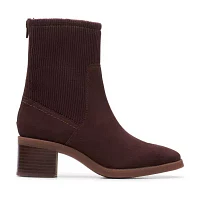 Clarks Womens Lileigh Holly Stacked Heel Booties