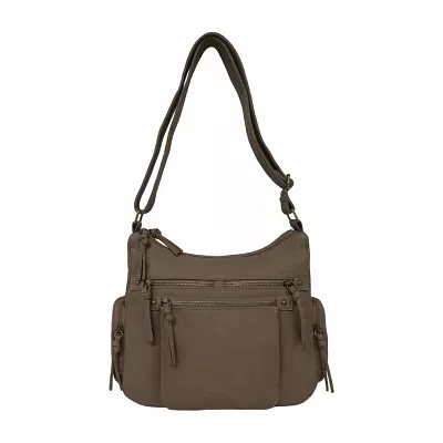 Bueno of California Elephant Large Washed Hobo Crossbody Bag