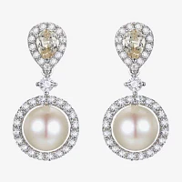 Dyed Cultured Freshwater Pearl Sterling Silver Drop Earrings