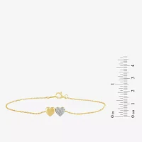 10K Gold Inch Rope Heart Chain Bracelet