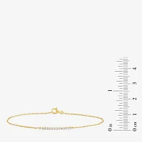 10K Gold 7.25 Inch Rope Bar Chain Bracelet