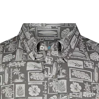 ANGLR Aloha Blueprint Mens Short Sleeve Button-Down Shirt