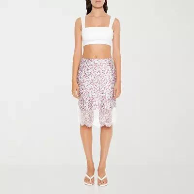 Forever 21 Womens Mid Rise Midi A-Line Skirt-Juniors