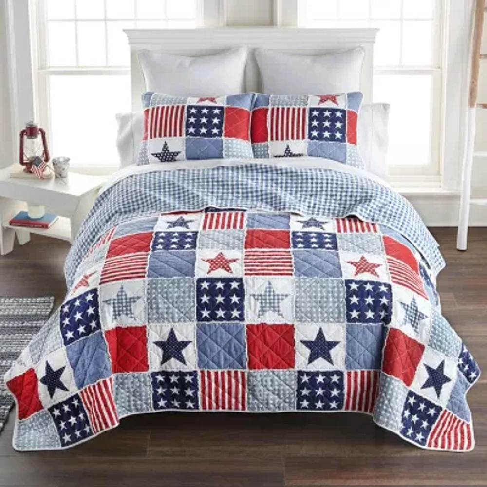 Donna Sharp Star And Stripe Hypoallergenic Quilt Set