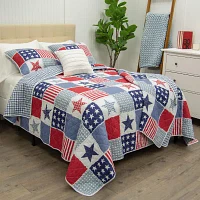 Donna Sharp Star And Stripe Hypoallergenic Quilt Set