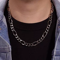 Mens Stainless Steel 22" 11mm Figaro Chain