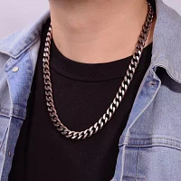 Stainless Steel Solid Curb Chain Necklace