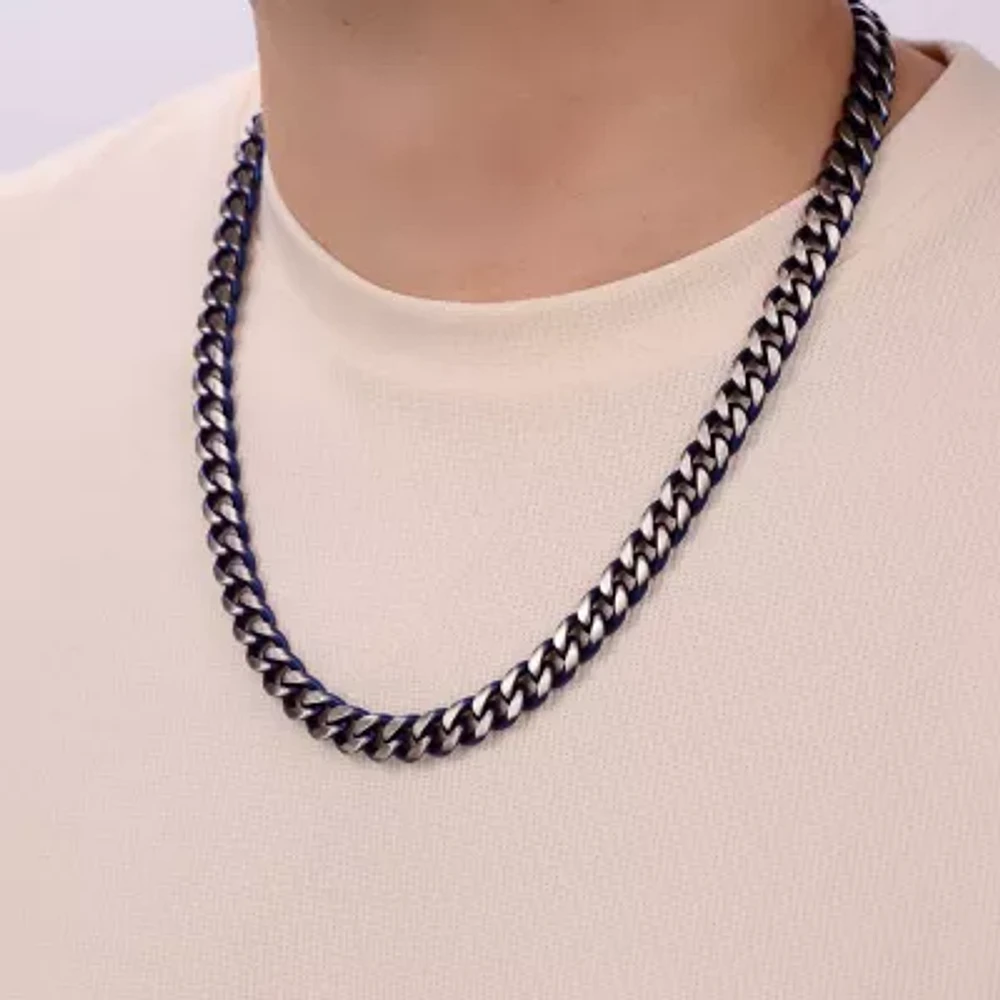 Stainless Steel Inch Solid Curb Chain Necklace