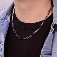 Stainless Steel Inch Solid Wheat Chain Necklace