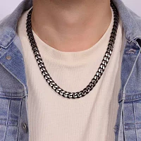 Stainless Steel Solid Curb Chain Necklace