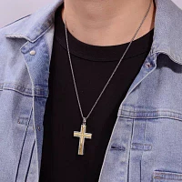 Mens Cross Pendant Necklaces
