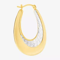 14K Gold Over Silver 36mm Oval Hoop Earrings