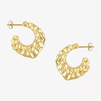 14K Gold Over Silver 25.5mm Hoop Earrings