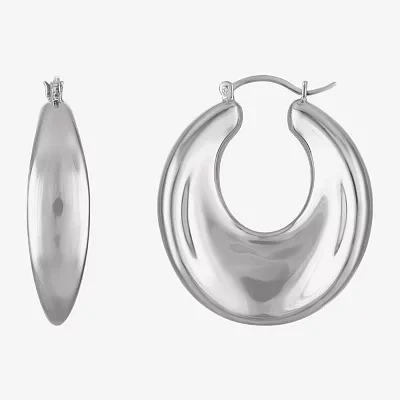 Sterling Silver 36.5mm Hoop Earrings