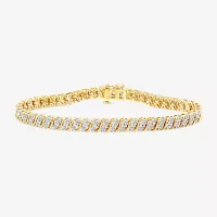 (I1/ I) 1 CT. T.W. Lab Grown White Diamond 14K Gold Over Silver or Sterling 7.5 Inch Tennis Bracelet