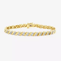 1/ CT. T.W. Lab Grown White Diamond 14K Gold Over Silver Sterling Silver Inch Tennis Bracelet