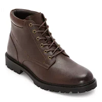 mutual weave Mens Freeport Flat Heel Lace Up Boots