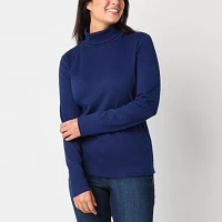 St. John's Bay Womens Turtleneck Long Sleeve T-Shirt