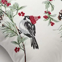 Martha Stewart Cozy Winter Birds Square Throw Pillow