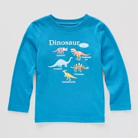 Okie Dokie Toddler & Little Boys Crew Neck Long Sleeve Graphic T-Shirt